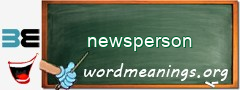 WordMeaning blackboard for newsperson